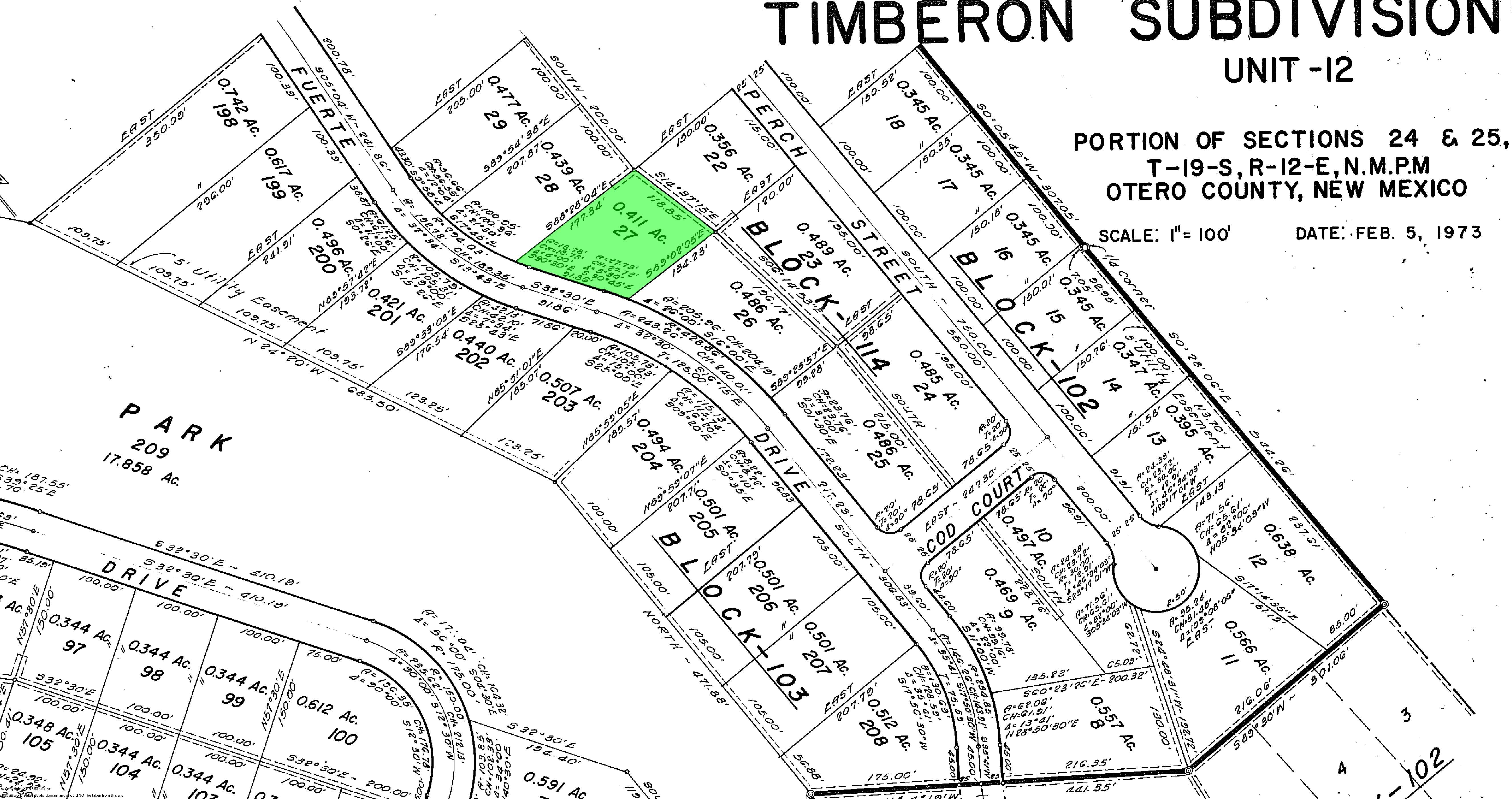 0.411 acre treed land in Timberon NM